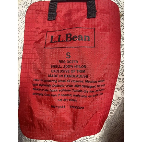 Vintage LL Bean Women’s Windbreaker Rain Jacket‎ GPS Map Interior Red Size Small - Picture 6 of 7